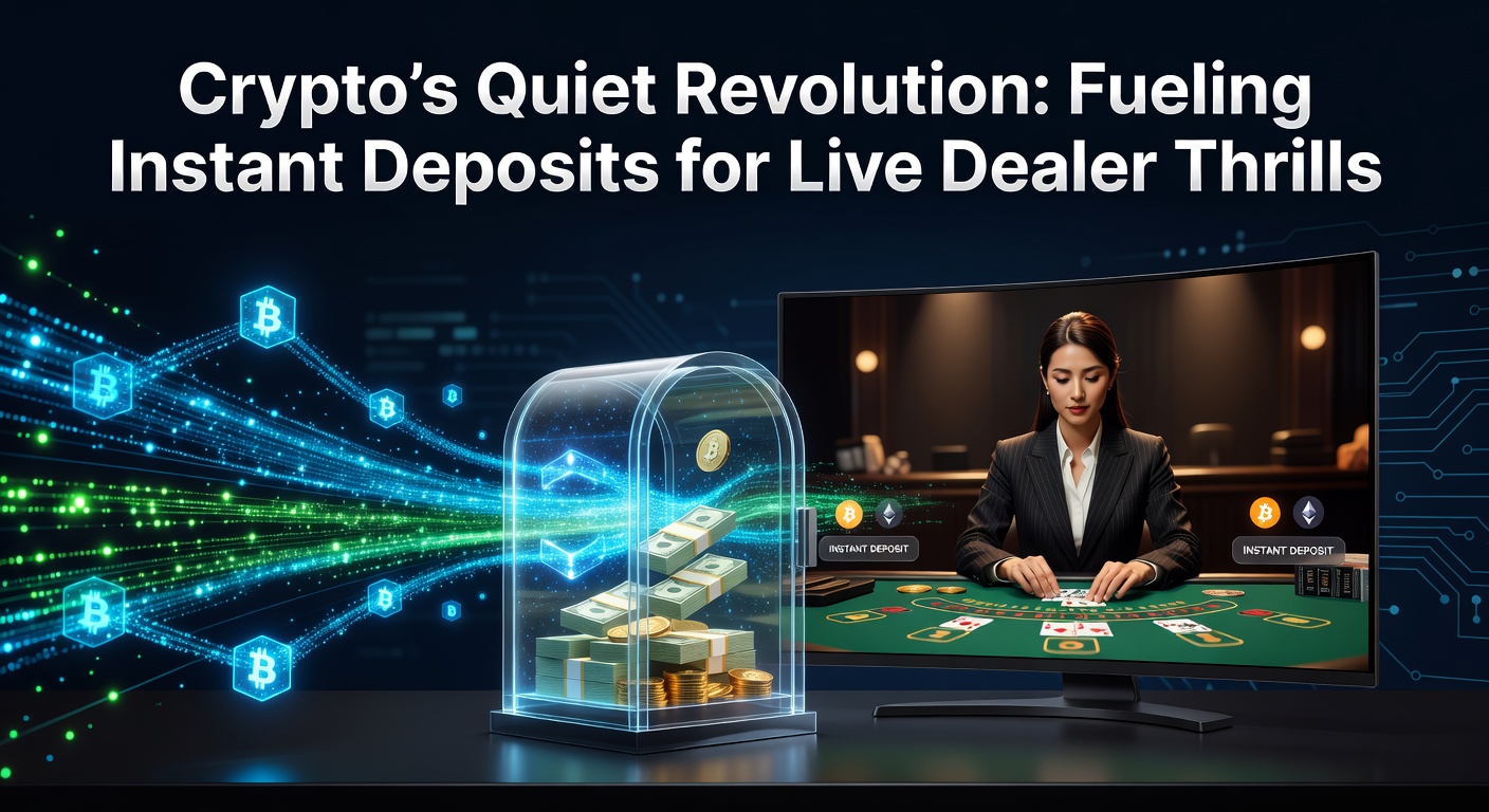 Dynamic illustration of cryptocurrency transactions speeding up access to live dealer blackjack tables in an online casino environment