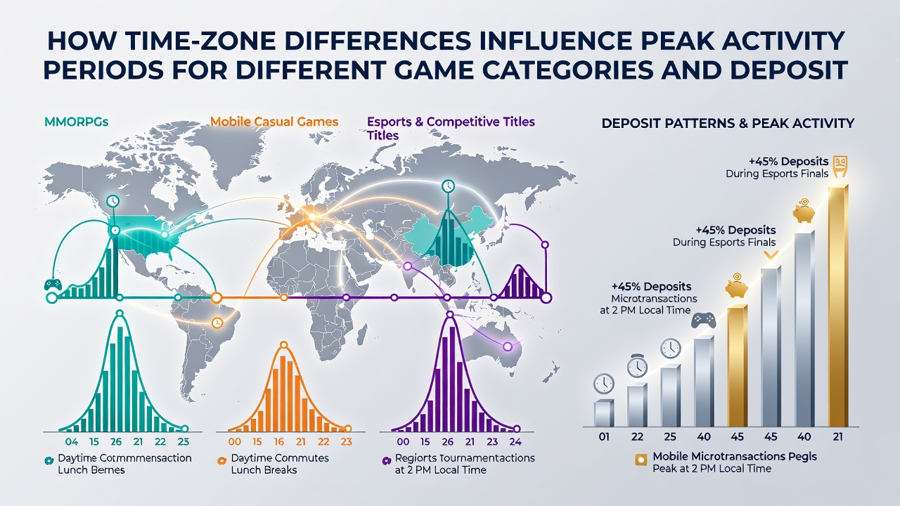 Infographic illustrating deposit method activity aligned with major financial centers and time zones
