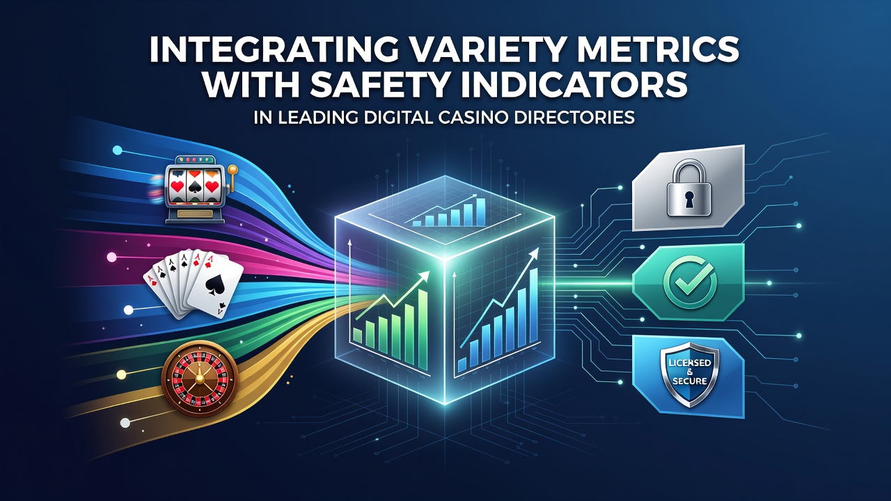 Digital dashboard displaying integrated variety metrics and safety indicators for online casino listings