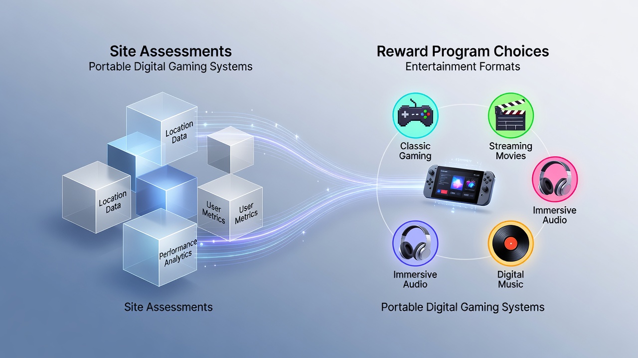 Mobile gaming interface showing reward program options across slot and table game formats on a portable device