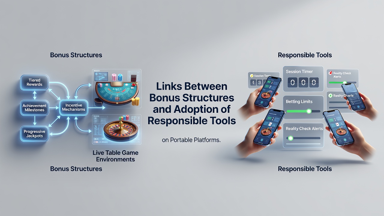 Mobile live table game interface displaying bonus promotions alongside responsible gaming controls on a portable device