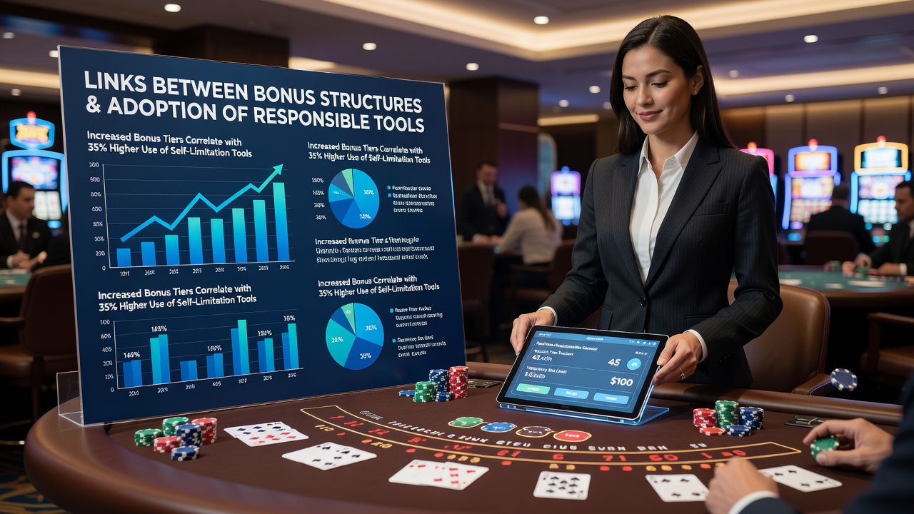Portable device screen showing live dealer table game with integrated responsible gaming menu options